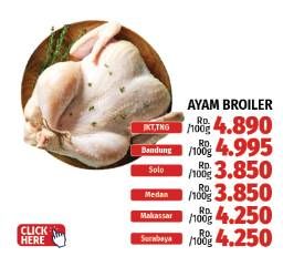 Promo Harga Ayam Broiler per 100 gr - LotteMart