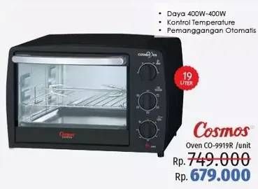 Promo Harga COSMOS CO 9919 R | Oven 19 ltr - LotteMart