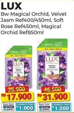 Promo Harga LUX Botanicals Body Wash Magical Orchid, Velvet Jasmine, Soft Rose 400 ml - Alfamart