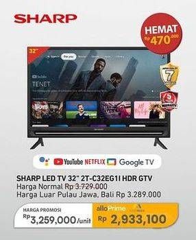 Promo Harga Sharp TV with Google Assistant 2T-C32EG1i  - Carrefour