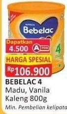 Promo Harga BEBELAC 4 Susu Pertumbuhan Madu, Vanila 800 gr - Alfamart