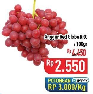 Promo Harga Anggur Red Globe RRC per 100 gr - Hypermart