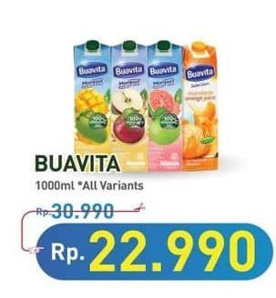 Promo Harga Buavita Fresh Juice All Variants 1000 ml - Hypermart