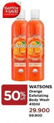Promo Harga WATSONS Exfoliating Body Wash Orange 410 ml - Watsons