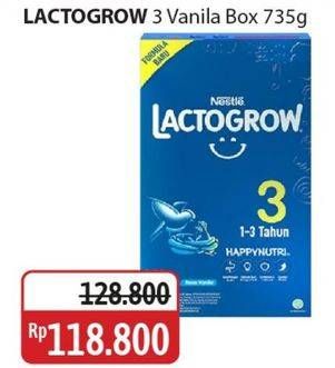 Promo Harga Lactogrow 3 Susu Pertumbuhan Vanila 750 gr - Alfamidi