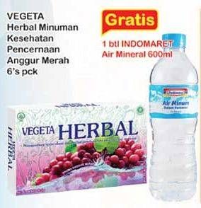 Promo Harga VEGETA Minuman Herbal Anggur 6 pcs - Indomaret