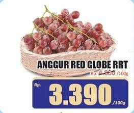 Promo Harga Anggur Red Globe RRT per 100 gr - Hari Hari