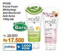 Promo Harga Poise Facial Foam Anti Bacterial, Luminous White, Anti Acne 100 ml - Indomaret