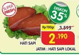 Promo Harga Beef Liver (Hati Sapi) per 100 gr - Superindo