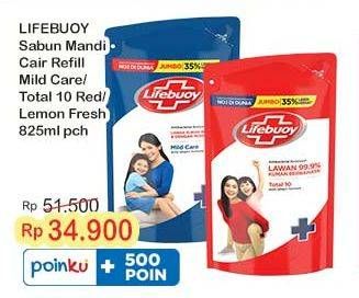 Promo Harga Lifebuoy Body Wash Mild Care, Total 10, Lemon Fresh 850 ml - Indomaret