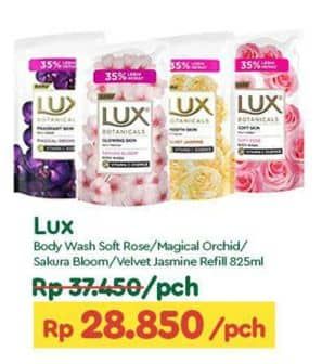 Promo Harga LUX Botanicals Body Wash Soft Rose, Magical Orchid, Sakura Bloom, Velvet Jasmine 825 ml - TIP TOP