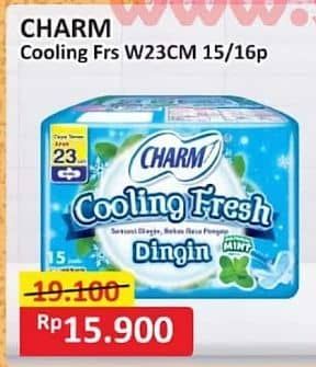 Promo Harga Charm Extra Comfort Cooling Fresh Wing 23cm 15 pcs - Alfamart