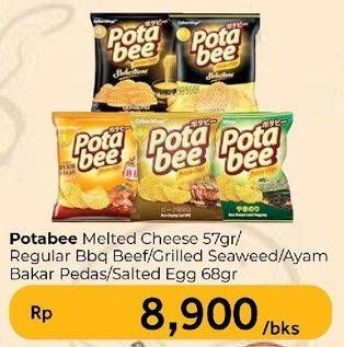 Promo Harga Potabee Snack Potato Chips Melted Cheese, BBQ Beef, Grilled Seaweed, Ayam Bakar, Salted Egg 57 gr - Carrefour