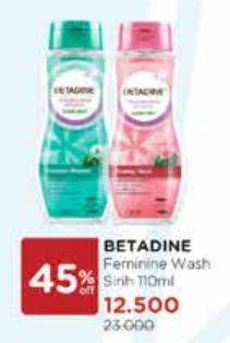 Promo Harga BETADINE Feminine Wash Natural Daun Sirih 110 ml - Watsons