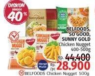 Promo Harga belfoods, so good, sunny gold chicken nugget 400-500g  - LotteMart