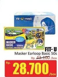 Promo Harga FIT-U-MASK Masker Earloop 50 pcs - Hari Hari