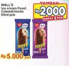 Promo Harga WALLS Feast Chocolate, Vanilla 65 ml - Indomaret