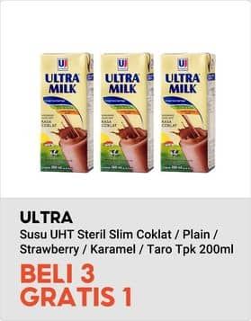 Promo Harga Ultra Milk Susu UHT Kecuali Coklat, Kecuali Full Cream, Kecuali Stroberi, Kecuali Karamel, Kecuali Taro 200 ml - Indomaret