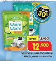 Promo Harga Woshi Woshi Dishwash  Green Tea, Lime Lemon Basil 600 ml - Superindo