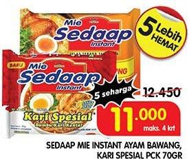 Promo Harga SEDAAP Mie Kuah Kari Spesial, Ayam Bawang 70 gr - Superindo