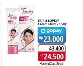 Promo Harga GLOW & LOVELY (FAIR & LOVELY) Multivitamin Cream 50 gr - Alfamidi