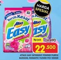 Promo Harga ATTACK Easy Detergent Powder Purple Blossom, Romantic Flowers 1200 gr - Superindo