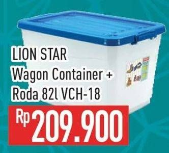 Promo Harga Lion Star Wagon Container + Roda VCH-18 82000 ml - Hypermart