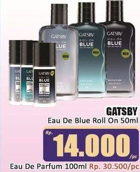 Promo Harga Gatsby Eau De Blue Roll On Deodorant 50 ml - Hari Hari