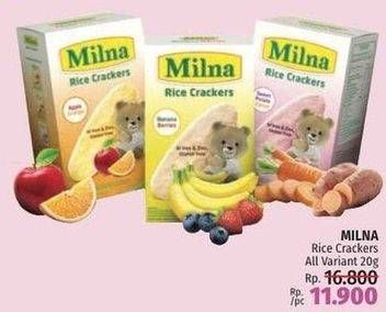 Promo Harga Milna Rice Crackers All Variants 20 gr - LotteMart