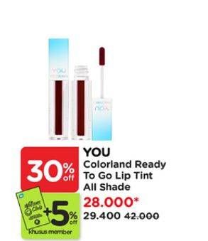 Promo Harga YOU Colorland Ready To Go Lip Tint All Variants 2 gr - Watsons