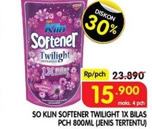 Promo Harga SO KLIN Softener Twilight Sensation Glamorous Purple 800 ml - Superindo