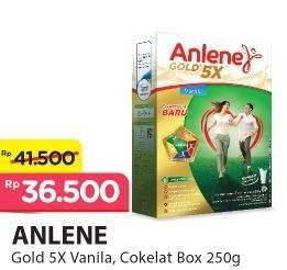 Promo Harga ANLENE Gold Plus 5x Hi-Calcium Vanila, Coklat 250 gr - Alfamart