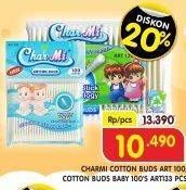 Promo Harga CHARMI Cotton Buds Baby, 133, Art 100 pcs - Superindo
