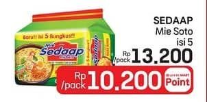 Promo Harga Sedaap Mie Kuah Soto per 5 pcs 75 gr - LotteMart
