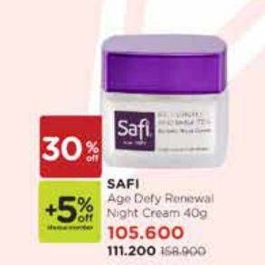 Promo Harga SAFI Age Defy Cream Renewal Night Cream 40 gr - Watsons