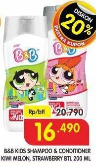 Promo Harga B&b Kids Shampoo & Conditioner Buttercup, Blossom 200 ml - Superindo