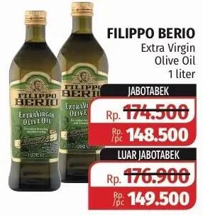 Promo Harga FILIPPO BERIO Olive Oil Extra Virgin 1 ltr - Lotte Grosir