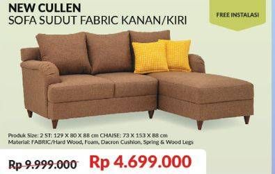 Promo Harga NEW CULLEN Sofa Sudut Berbahan Kain  - COURTS