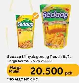 Promo Harga Sedaap Minyak Goreng 1000 ml - Carrefour