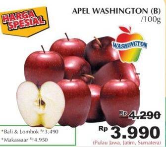 Promo Harga Apel Washington B per 100 gr - Giant