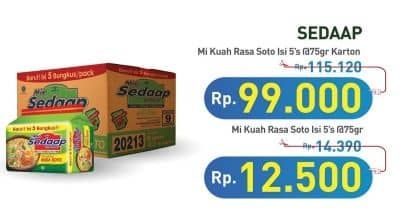 Promo Harga Sedaap Mie Kuah Soto per 5 pcs 75 gr - Hypermart