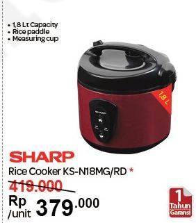Promo Harga SHARP KS-N18MG | Rice Cooker 1.8ltr RD  - Carrefour