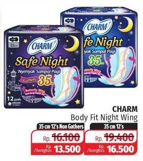 Promo Harga Charm Body Fit Night Gathers 35cm 12 pcs - Lotte Grosir