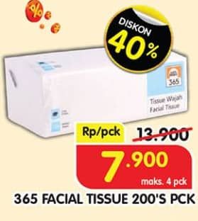 Promo Harga 365 Facial Tissue 200 sheet - Superindo