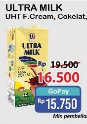 Promo Harga Ultra Milk Susu UHT Coklat, Full Cream 1000 ml - Alfamart