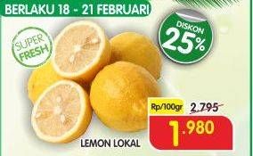 Promo Harga Lemon Lokal per 100 gr - Superindo