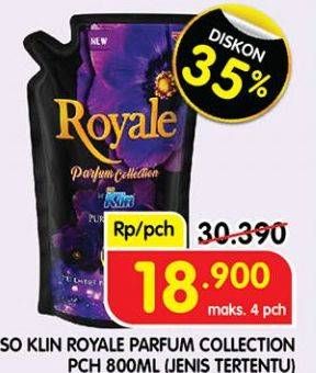 Promo Harga So Klin Royale Parfum Collection 800 ml - Superindo