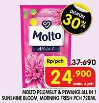 Promo Harga MOLTO All in 1 Pink Sunshine Bloom, Blue Morning Fresh 720 ml - Superindo