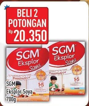 Promo Harga SGM Eksplor Soya 1-5 Susu Pertumbuhan per 2 box 700 gr - Hypermart