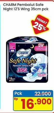 Promo Harga Charm Safe Night Wing 35cm 12 pcs - Indomaret